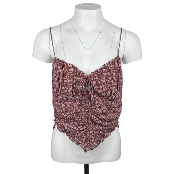 NWT COTTON CANDY LA Tie Front Cami Sz Large - Picture 1 of 6